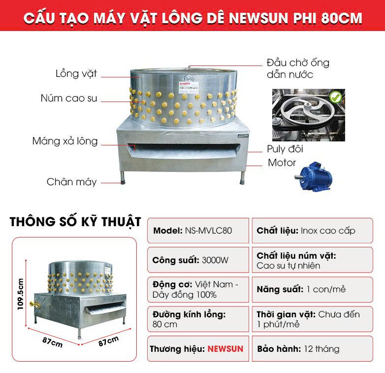 Máy vặt lông dê - Cấu tạo và thông số kỹ thuật Máy vặt lông dê - Cấu tạo và thông số kỹ thuật