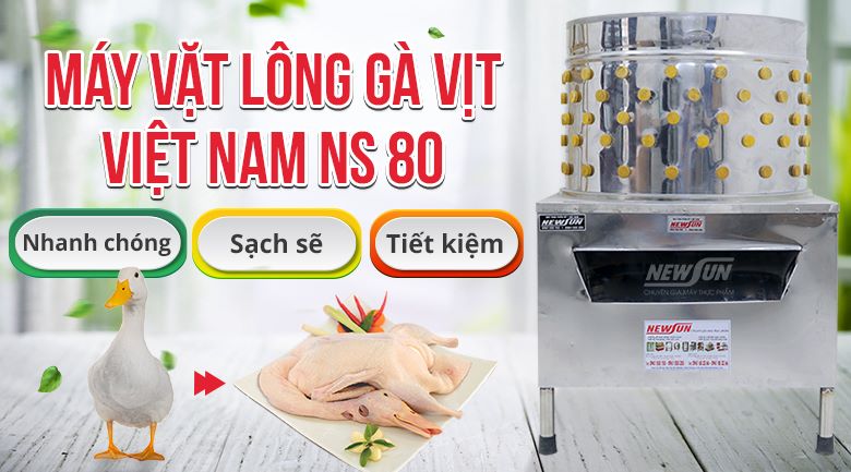 Máy vặt lông gà vịt Việt Nam phi 80 NEWSUN Chính Hãng, Giá Tốt
