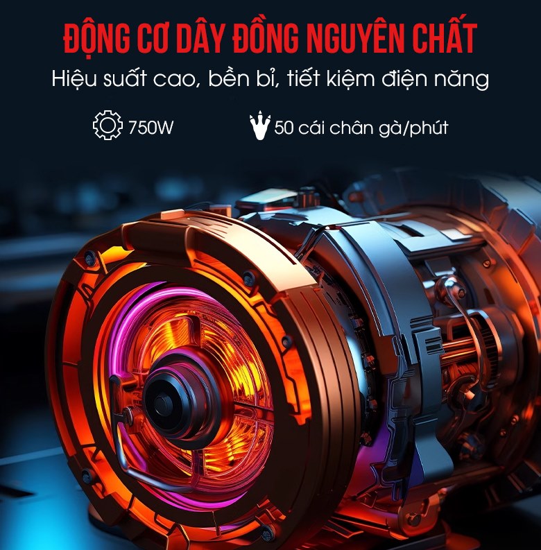Động cơ dây đồng, vận hành mạnh mẽ, bền bỉ Động cơ dây đồng, vận hành mạnh mẽ, bền bỉ